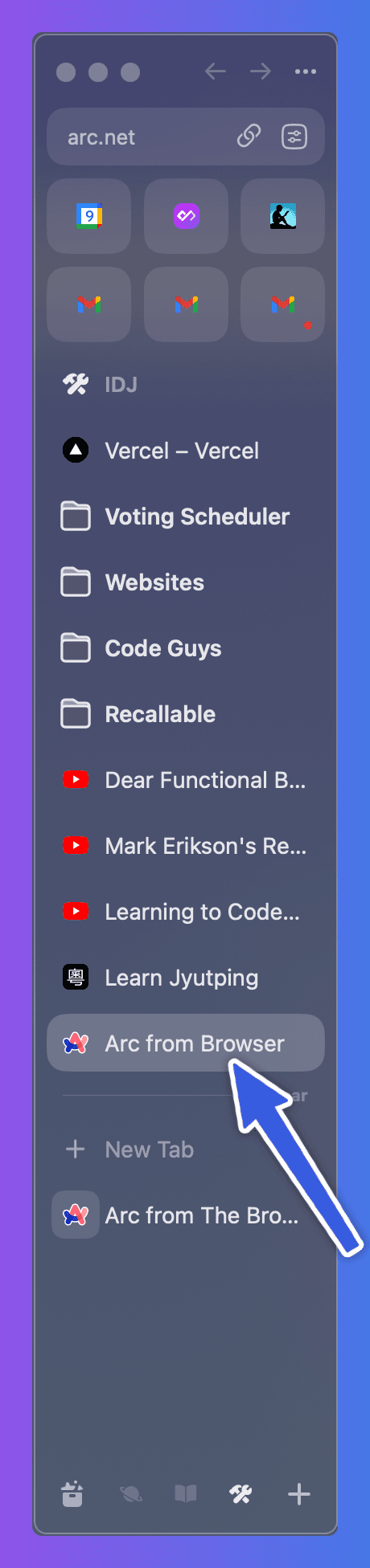 Arc's pin feature